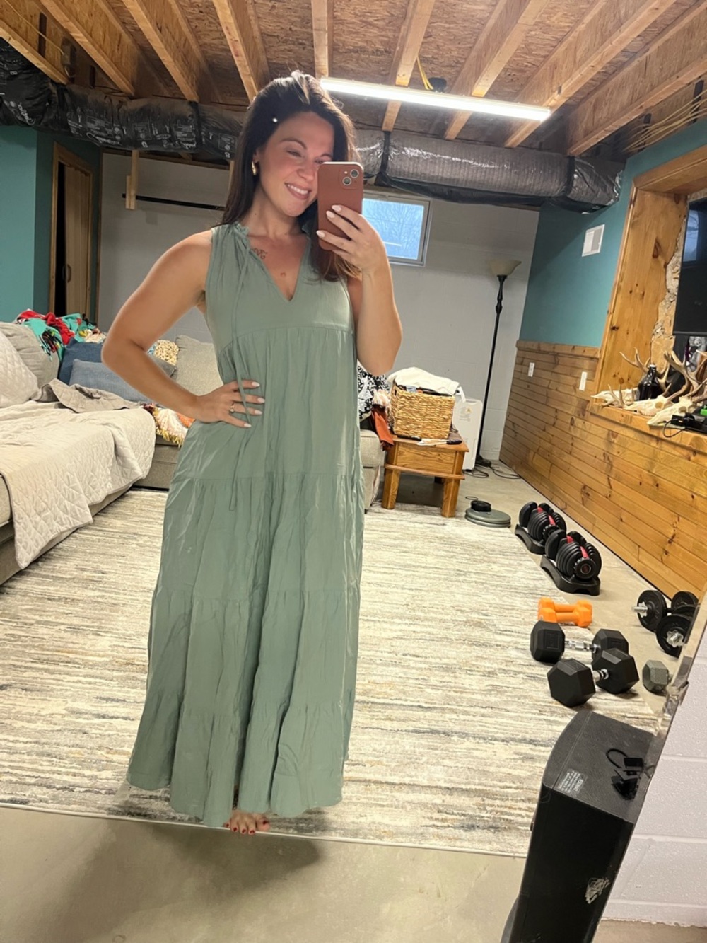 Cupshe Sage Green Maxi Dress